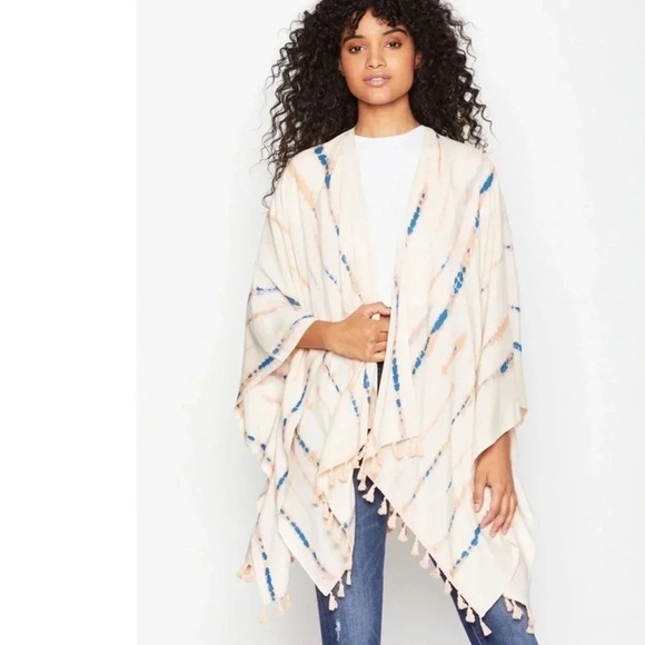 NWT BCBGeneration Blush Tie Dye Tassels Kimono - Picture 1 of 16